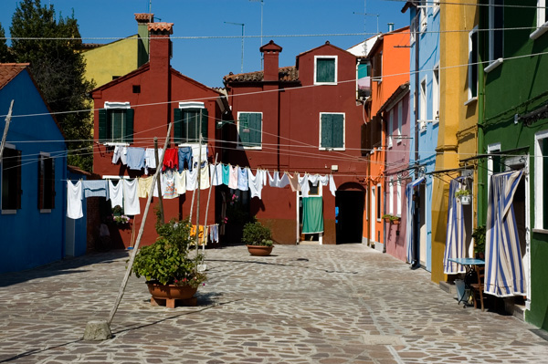 Burano Street with washing